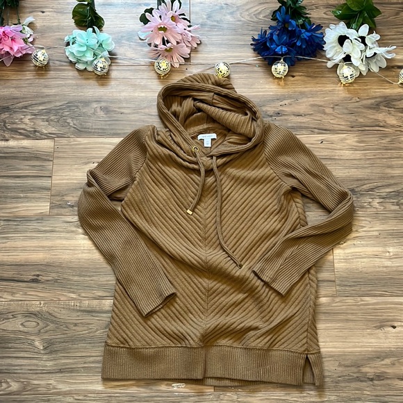 Nine West Tops - Ribbed Hoodie Top